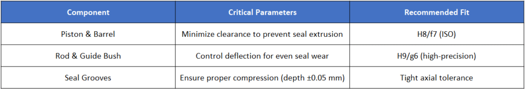ISO tolerance standards for cylinders